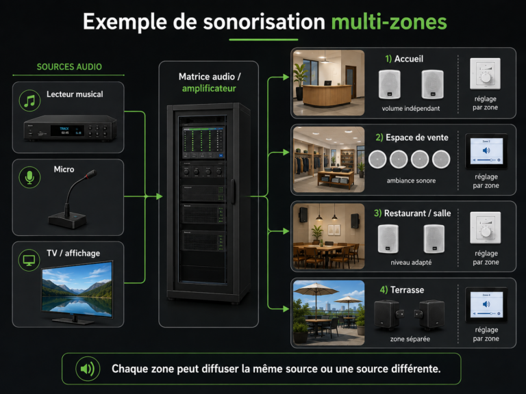 Sonorisation de plusieurs zones